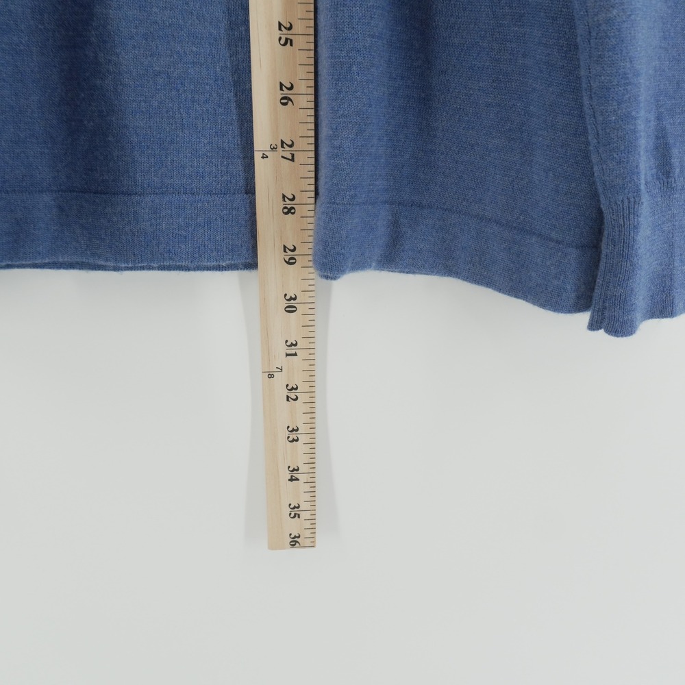 Joseph Abboud Quarter Zip Sweater Mens XL Blue Extra Fine Merino Wool Mock Neck - Picture 6 of 7